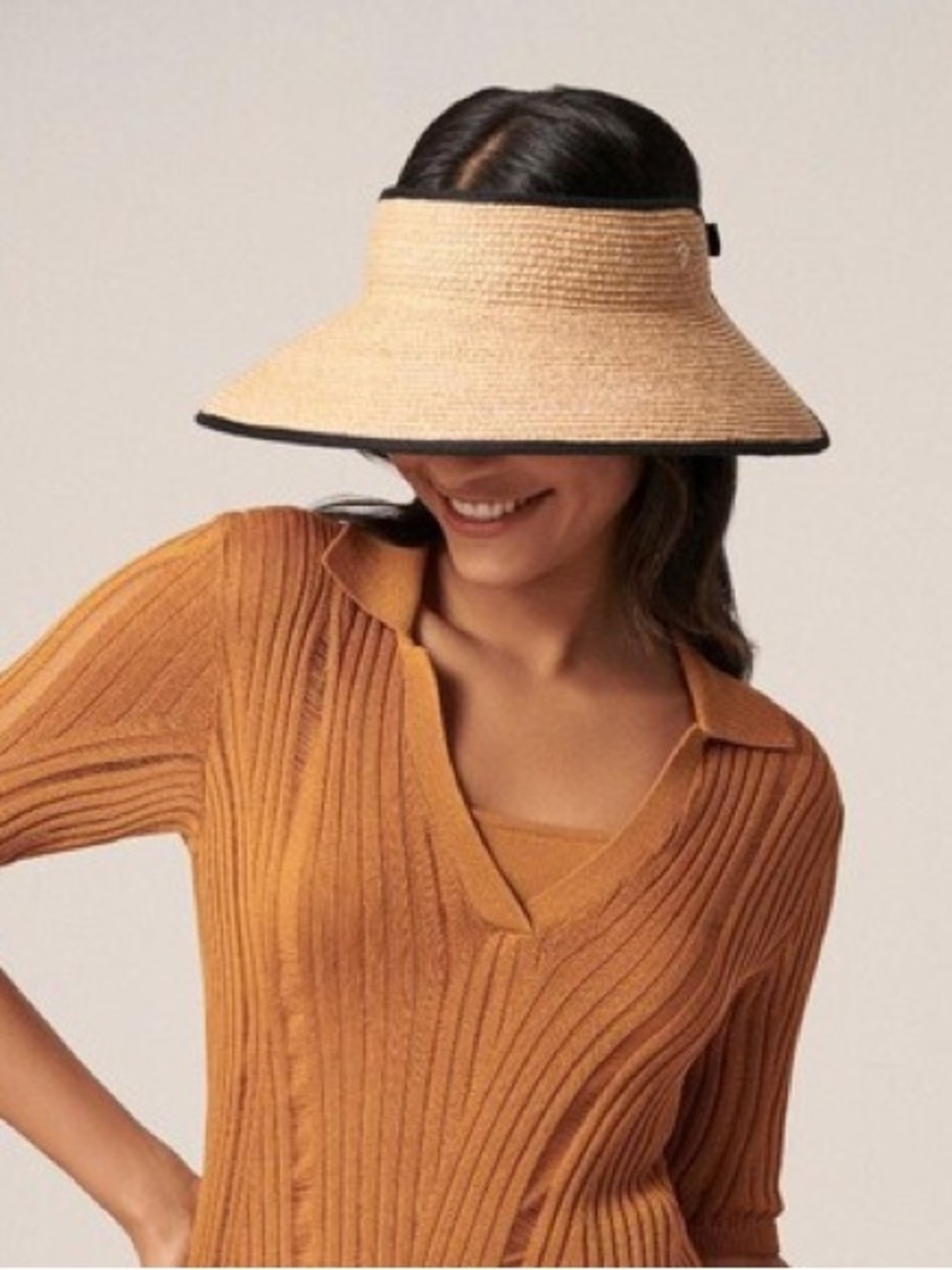 HELEN KAMINSKI Sun Visor Raffia Straw Hat. Beach Hat
